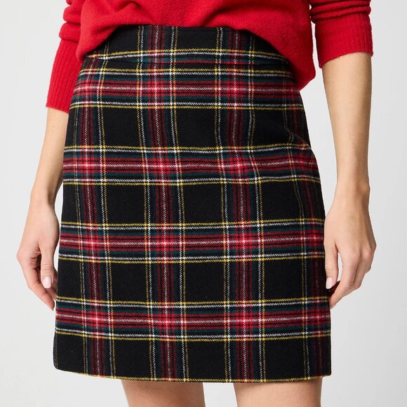 J. Crew Tartan Plaid Wool-Blend A-line Mini Skirt/NWT/6 - Picture 2 of 14